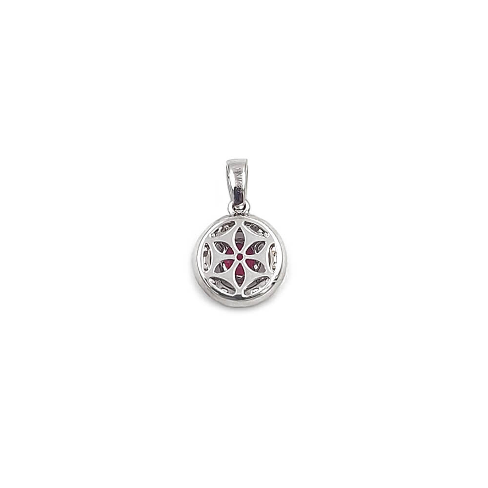 14k white gold gemstone pendant