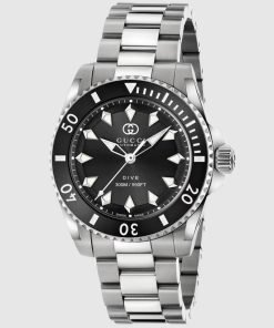 Gucci Dive 40MM Black Dial Black Ceramic Bezel Men's Watch YA136353