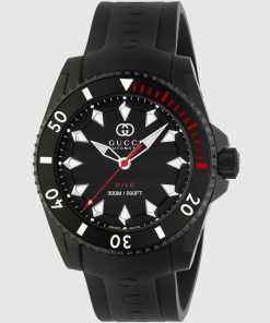 Gucci Dive 40mm Black Dial Black Rubber Strap Automatic YA136361