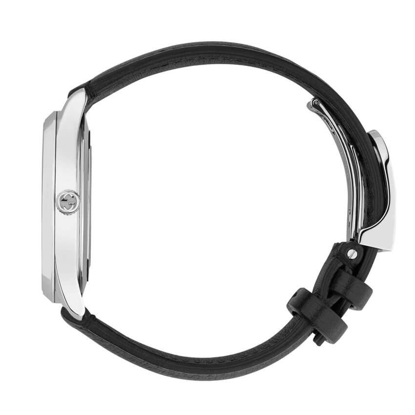 Gucci G-Timeless Black Leather Strap Automatic Men's Watch YA126286