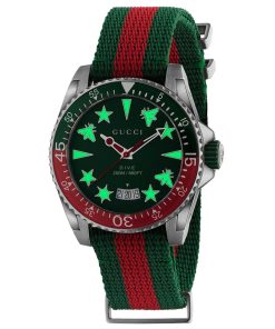 Gucci Dive Green and Red Watch YA136339