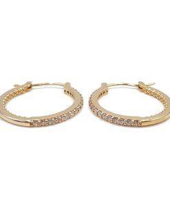 14K Yellow Gold Diamond Hoop Earrings, 0.55ctw, 4.55g - Image 4