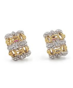 Roberto Coin 18K Yellow and White Diamond Earrings
