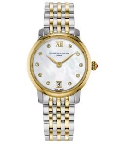Frederique Constant Classics Slimline Two-Tone Diamond Ladies Watch FC-220MPWD1S23B