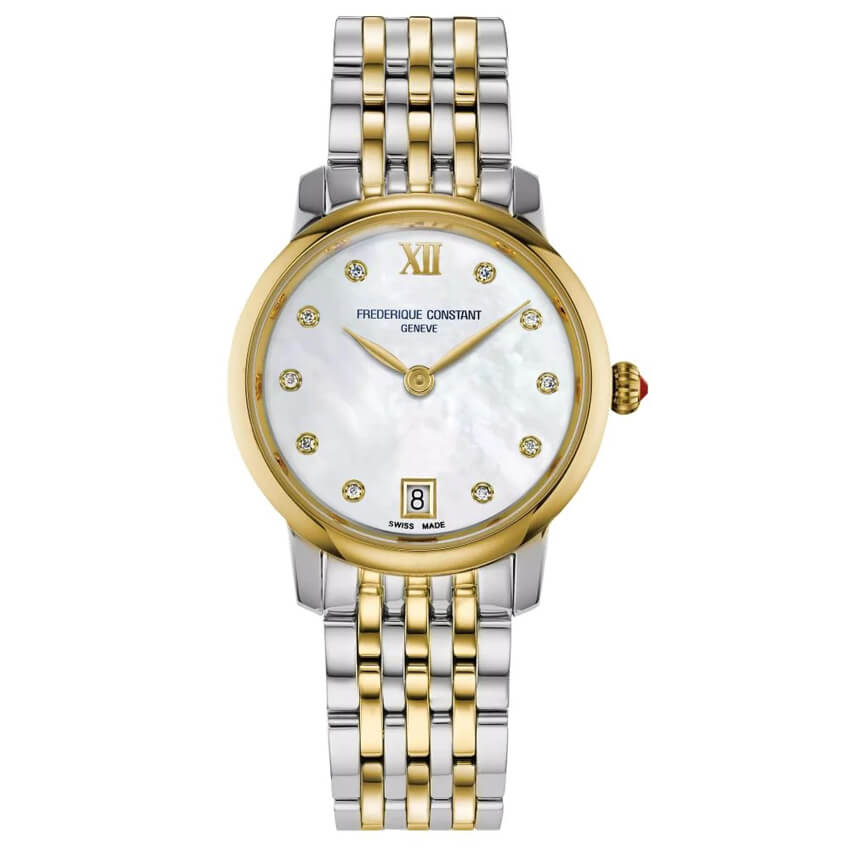 Frederique Constant Classics Slimline Two-Tone Diamond Ladies Watch FC-220MPWD1S23B