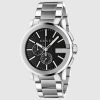 Gucci G-Chrono 44MM Black Dial Stainless Steel Swiss Quartz Men's Watch YA101204