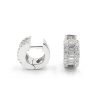 18K White Gold Baguette and Round Diamond Huggie Earrings