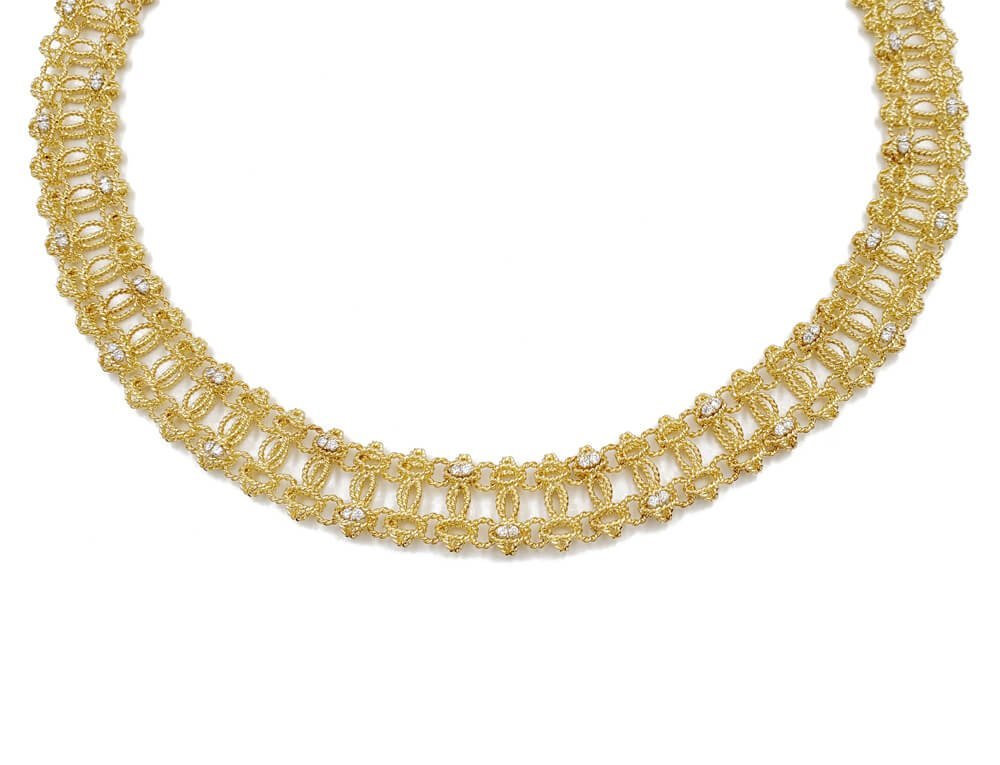Pre-Owned Roberto Coin Barocco 18K Yellow & White Gold Necklace 228467AJCHXO