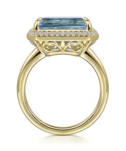 Gabriel Diamond and Blue Topaz Ring LR52481Y45BT