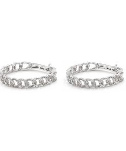 Curb & Cuban Diamond Hoop Earrings