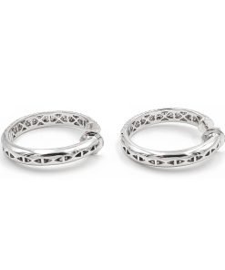 18K White Gold Diamond Hoop Earrings, 4.12ctw, 12.9 g