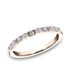 Benchmark 14K Rose Gold Stackable Ladies Diamond Wedding Band 522569014KR