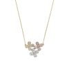 14K Tri-Color Flower Pendant Necklace