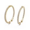 14K Yellow Gold Diamond Hoop Earrings