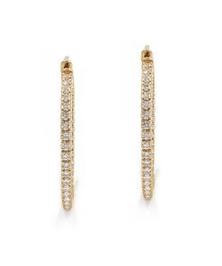 14K Yellow Gold Diamond Hoop Earrings, 3.65ctw, 13.4g