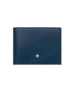 Montblanc Meisterstück Classic 6cc Animation Blue Leather Wallet with Money Clip 126205