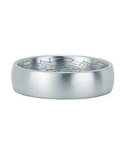 14K White Gold 6mm Satin Finish Men's Wedding Band CF866374114KW