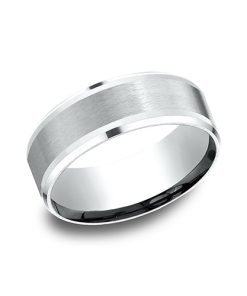 14K White Gold 8mm Men's Wedding Band CF18801014KW