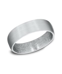 14K White Gold 6mm Satin Finish Men's Wedding Band CF866374114KW