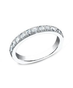 14K White Gold 1/2 Way Ladies Diamond Wedding Band EU523727HF14KW