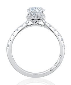 A.JAFFE 18K White Gold Oval Center Engagement Ring MECOV2739/197B