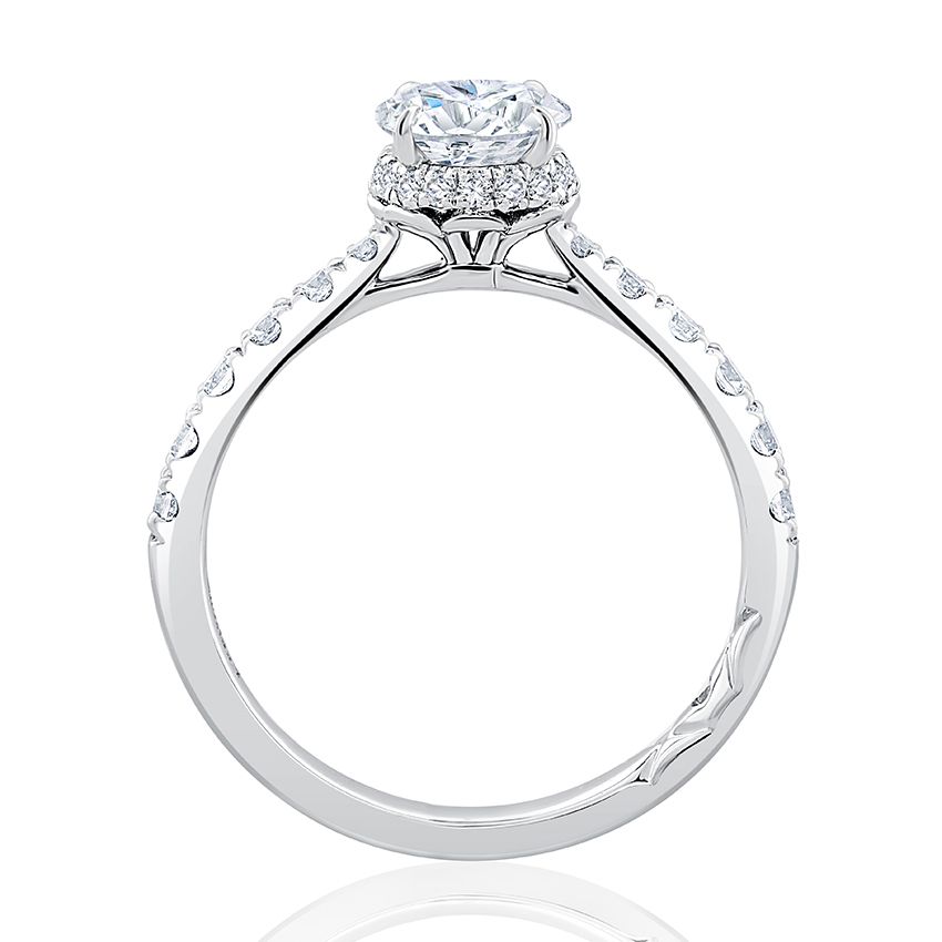A.JAFFE 18K White Gold Oval Center Engagement Ring MECOV2739/197B