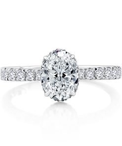 A.JAFFE 18K White Gold Oval Center Engagement Ring MECOV2739/197B