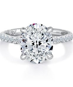 A.JAFFE 18K White Gold Oval Diamond Engagement Ring MECOV3026L/270