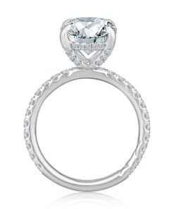 A.JAFFE 18K White Gold Oval Diamond Engagement Ring MECOV3026L/270