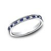 14K White Gold Diamond and Blue Sapphire Eternity Ladies Band 51356114KW06