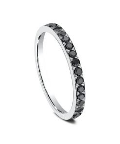 14K White Gold Stackable Black Diamond Ladies Band 522722HF14KW07