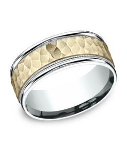 Benchmark Two Tone 8MM Hammered Center Men's Band CF17830814KWY10