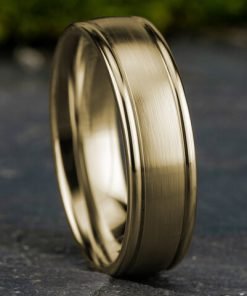 14K Yellow Gold Satin Center 6.5mm Men's Band RELCF76502S14KY
