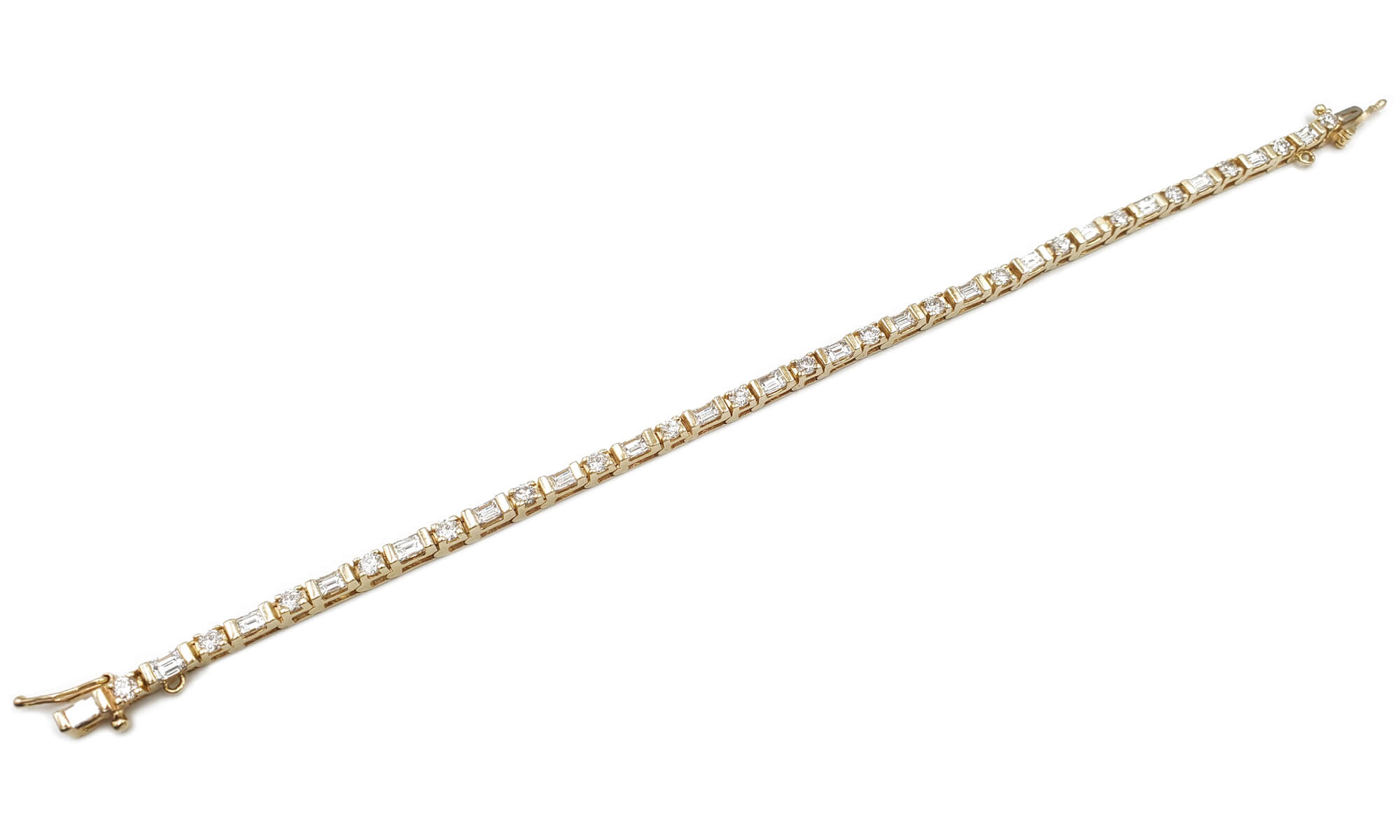 Estate 14K Yellow Gold Diamond Tennis Bracelet, 3.40ctw, 13.5g