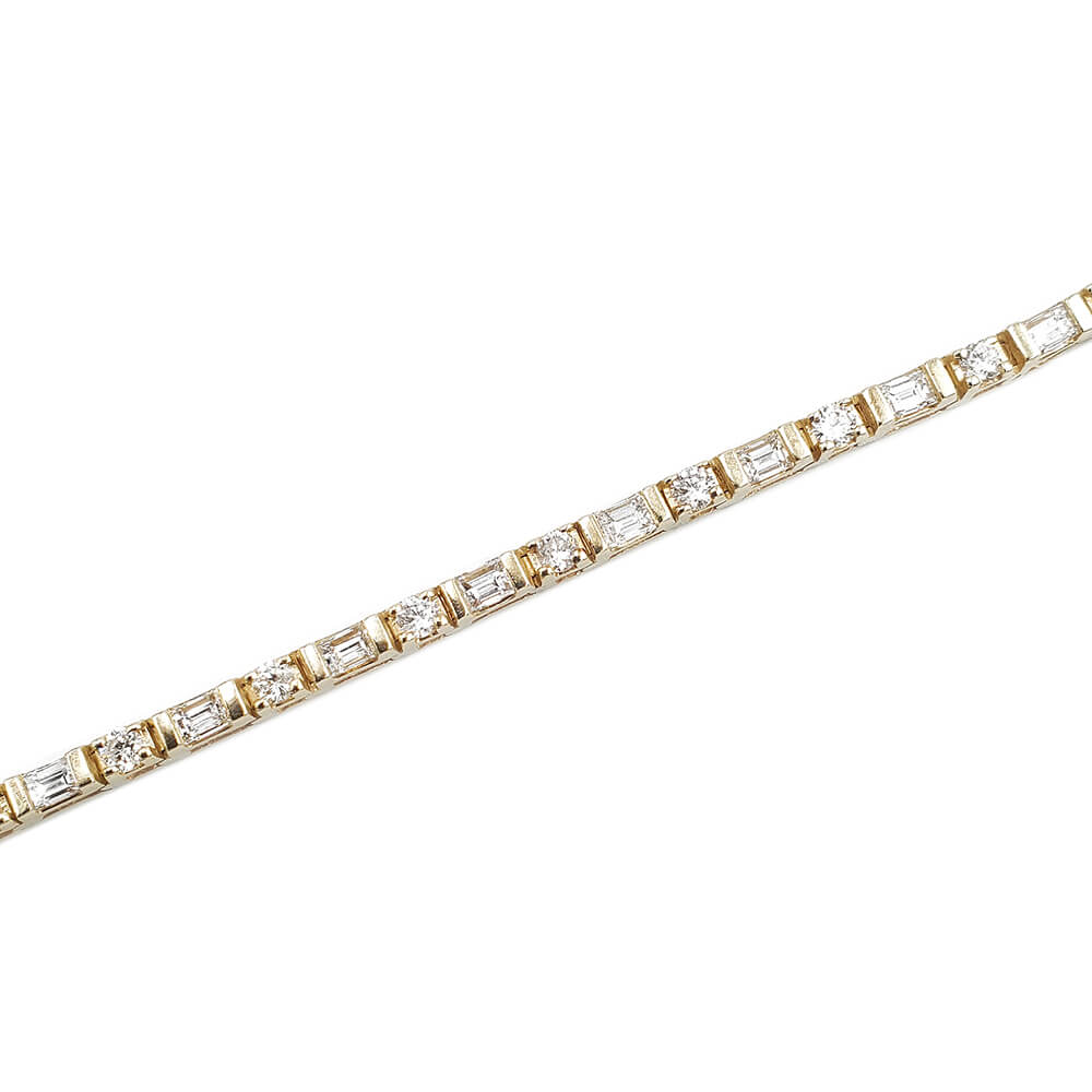 Estate 14K Yellow Gold Diamond Tennis Bracelet, 3.40ctw, 13.5g