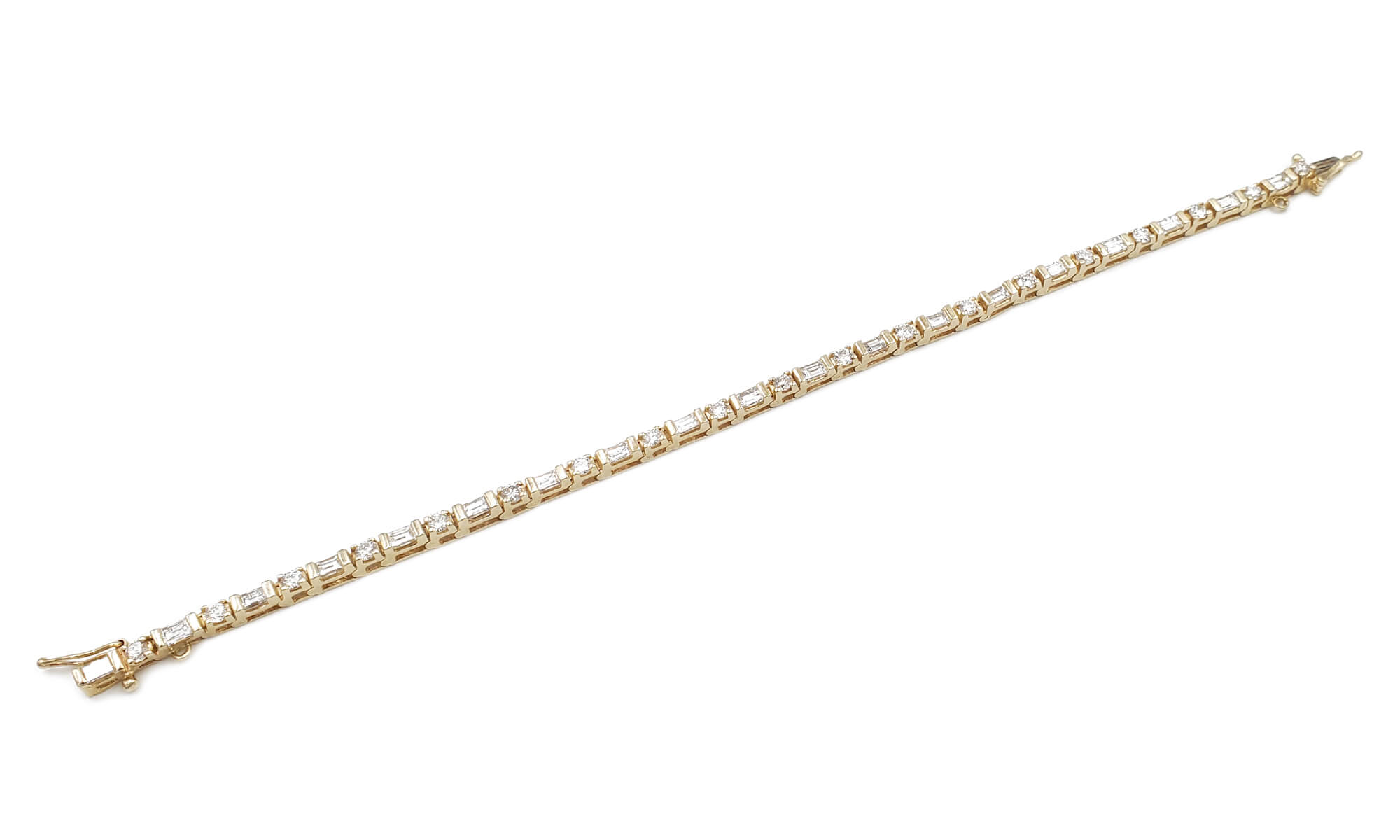 Estate 14K Yellow Gold Diamond Tennis Bracelet, 3.40ctw, 13.5g