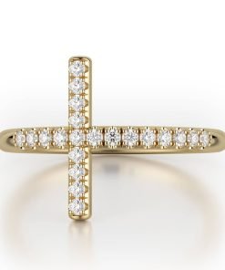 Michael 14K Yellow Gold Diamond Cross Ring M F330