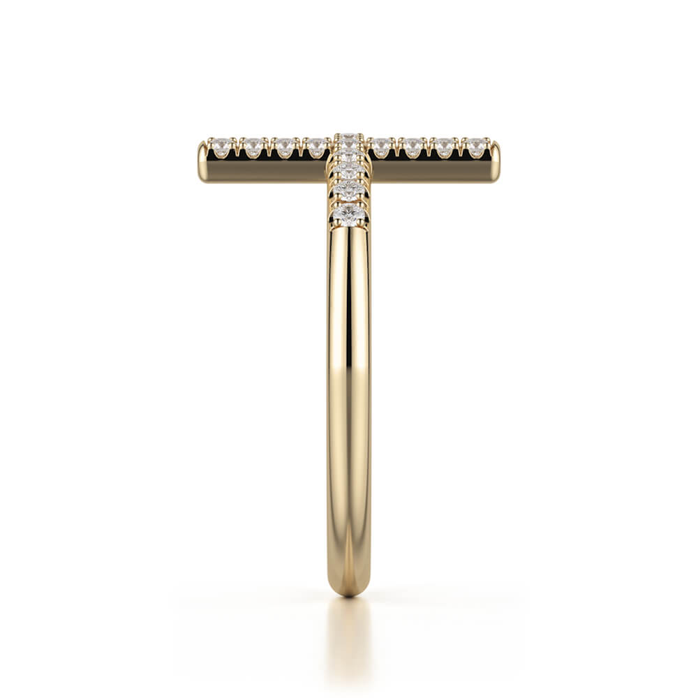 Michael 14K Yellow Gold Diamond Cross Ring M F330