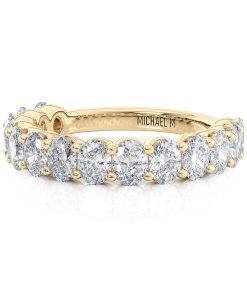 Michael M Ladies 18K Yellow Gold Oval Cut Diamonds Wedding Band R795B