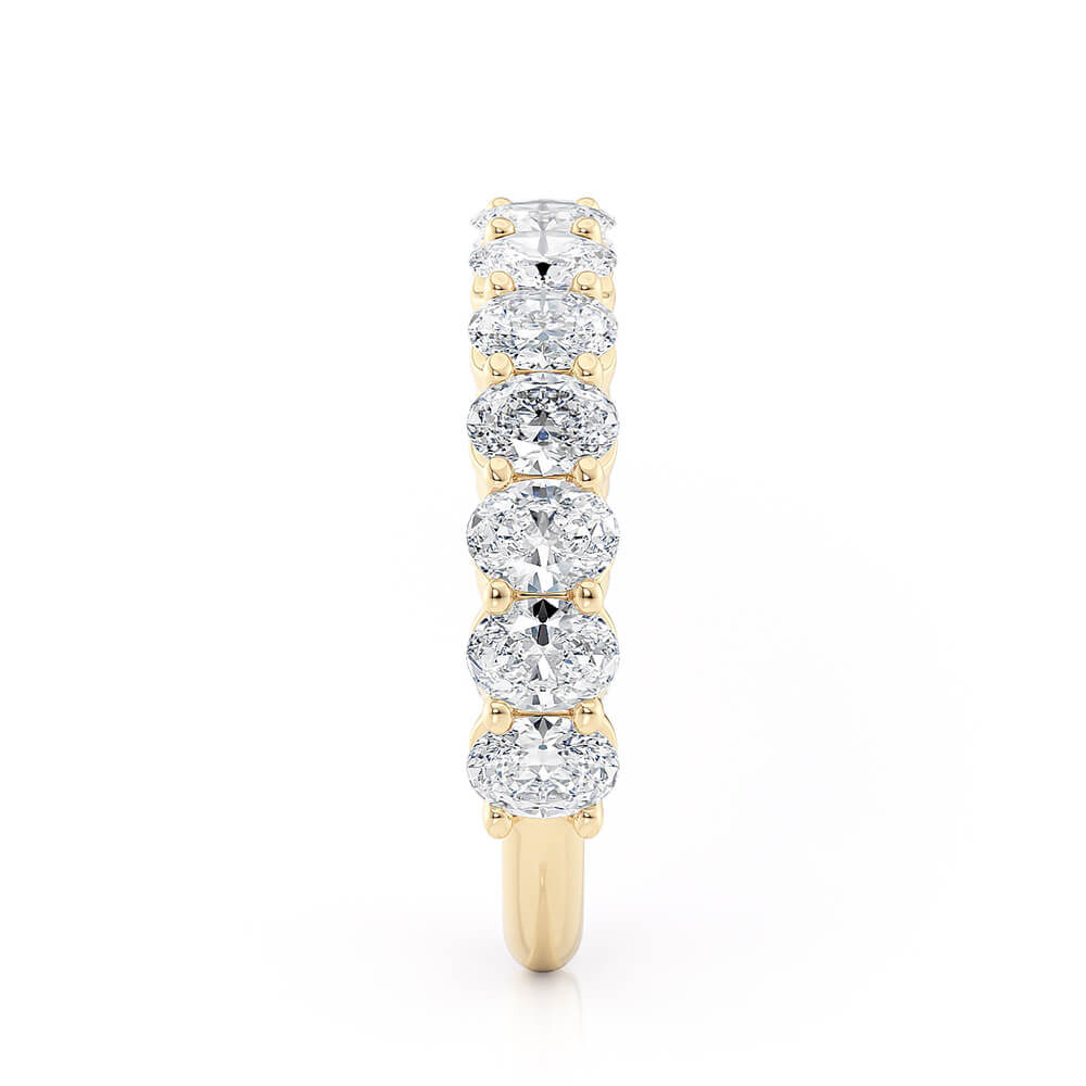 Michael M Ladies 18K Yellow Gold Oval Cut Diamonds Wedding Band R795B