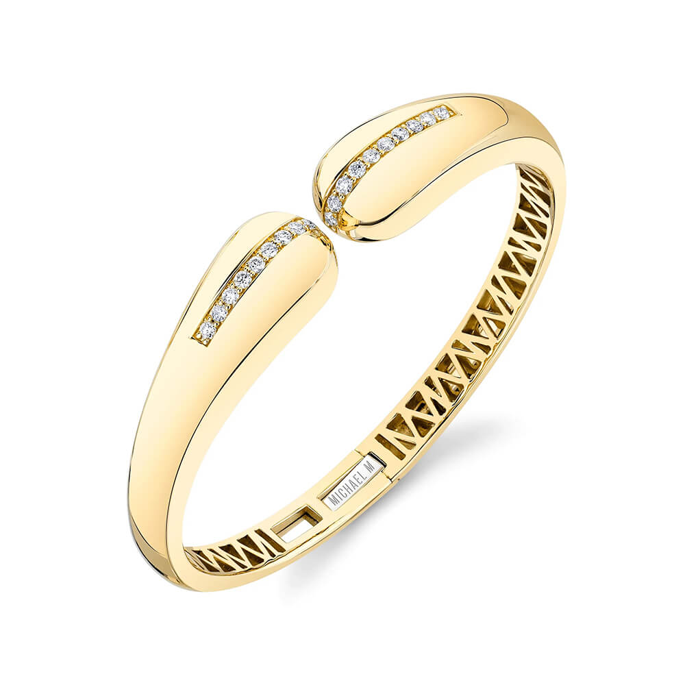 Michael M Orb Split Open Cuff Bracelet in 14K Yellow Gold BR521M