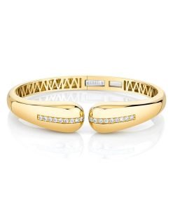 Michael M Orb Split Open Cuff Bracelet in 14K Yellow Gold BR521M