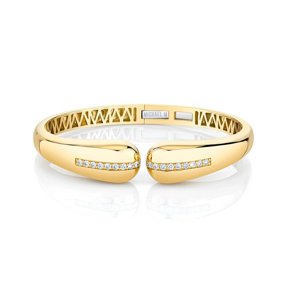 Michael M Orb Split Open Cuff Bracelet in 14K Yellow Gold BR521M