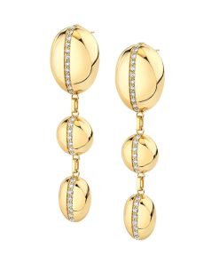 Michael M Orb Split Drop Earrings in 14K Yellow Gold ER526