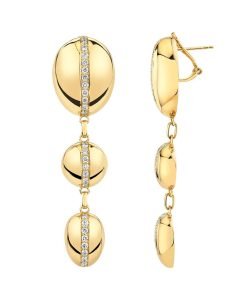 Michael M Orb Split Drop Earrings in 14K Yellow Gold ER526
