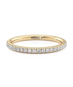 Michael M 18K Yellow Gold Halfway Ladies Wedding Band R804B