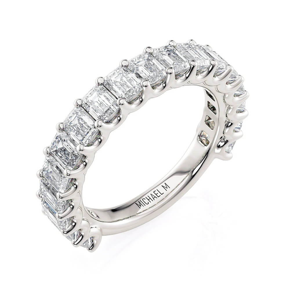 Michael M Ladies Emerald Cut Wedding Band R810B