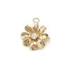 14K Yellow Gold Diamond Flower Design Pin / Pendant