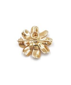 14K Yellow Gold Diamond Flower Design Pin / Pendant