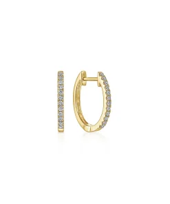 Gabriel 14K Yellow Gold Classic Diamond Huggies EG11122Y45JJ